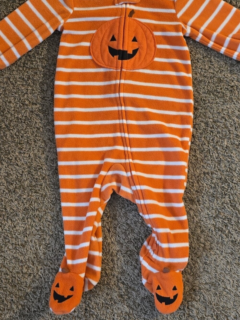 6M Halloween Pumpkin Fleece Footie Pajamas